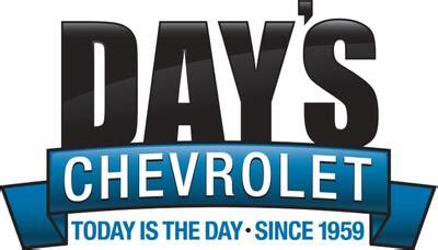 Days chevrolet - Great group of people in all departments at Day's Chevrolet! by 2015 BUICK ENCLAVE Owner on 11/27/2021 Verified Service Days Chevrolet is one of the best dealerships in the area.